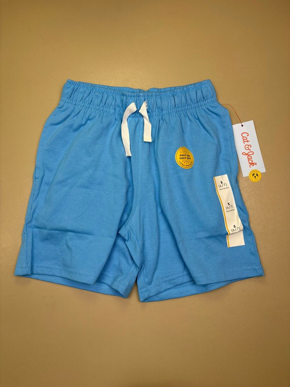 Cat & Jack Boys Blue Knit Pull On Shorts Drawstring Elastic Waist Size S 6/7 NWT